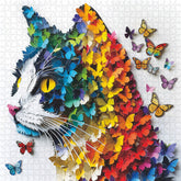 Regenbogen-Schmetterlings-Katzen-Puzzle 1000 Teile